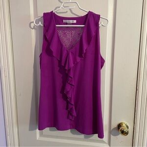 Peter Nygard Fushia Ruffled Sleeveless Top